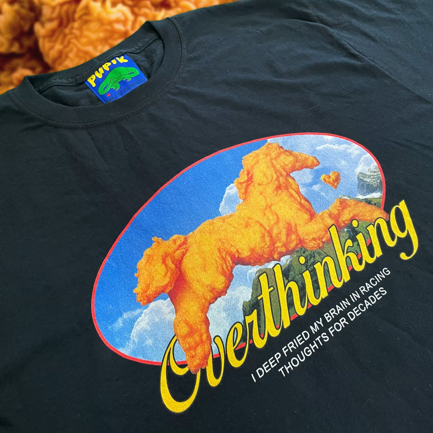 Pupik Racing Thoughts T-Shirt — front graphic in black.