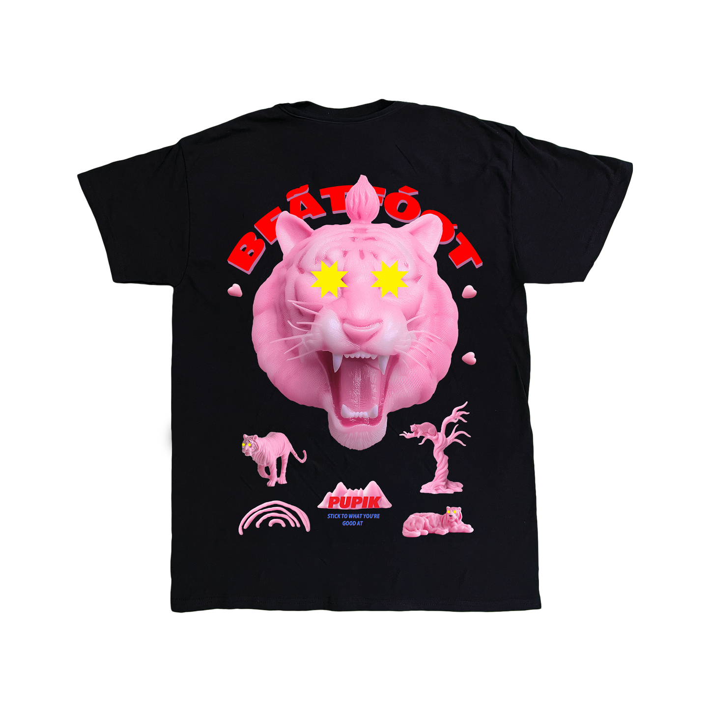 Pupik x Beatfoot T-Shirt — front and back graphic in black.