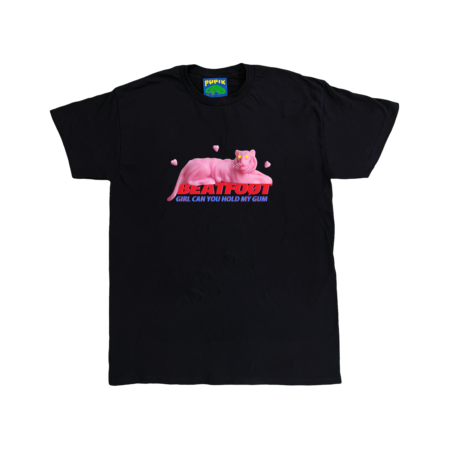 Pupik x Beatfoot T-Shirt — front and back graphic in black.