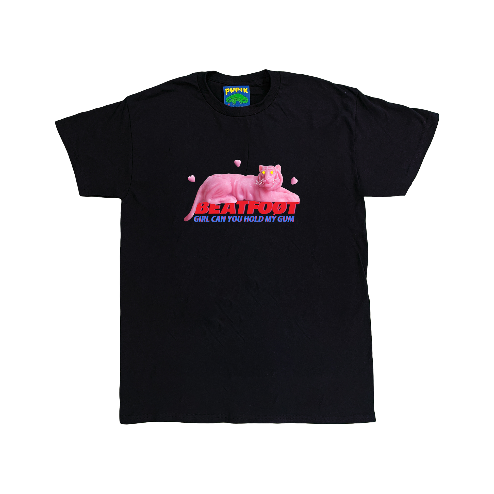 Pupik x Beatfoot T-Shirt — front and back graphic in black.