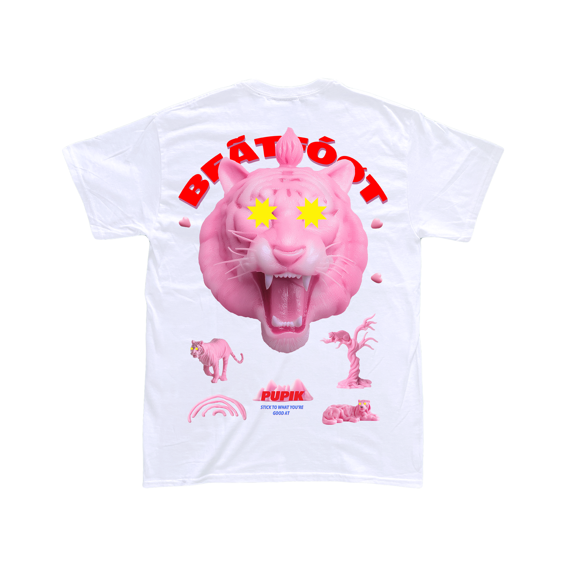 Pupik x Beatfoot T-Shirt — front and back graphic in white.