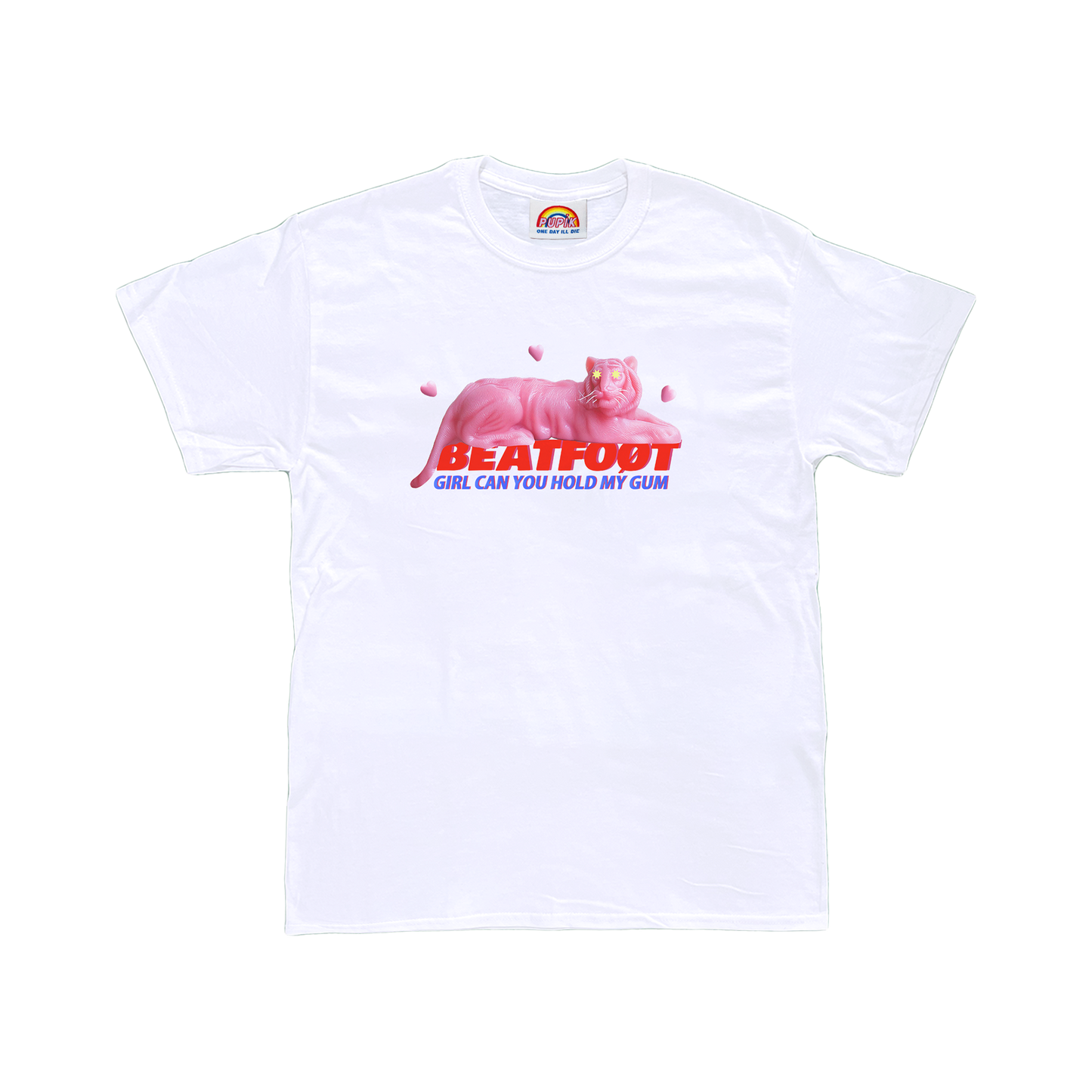 Pupik x Beatfoot T-Shirt — front and back graphic in white.