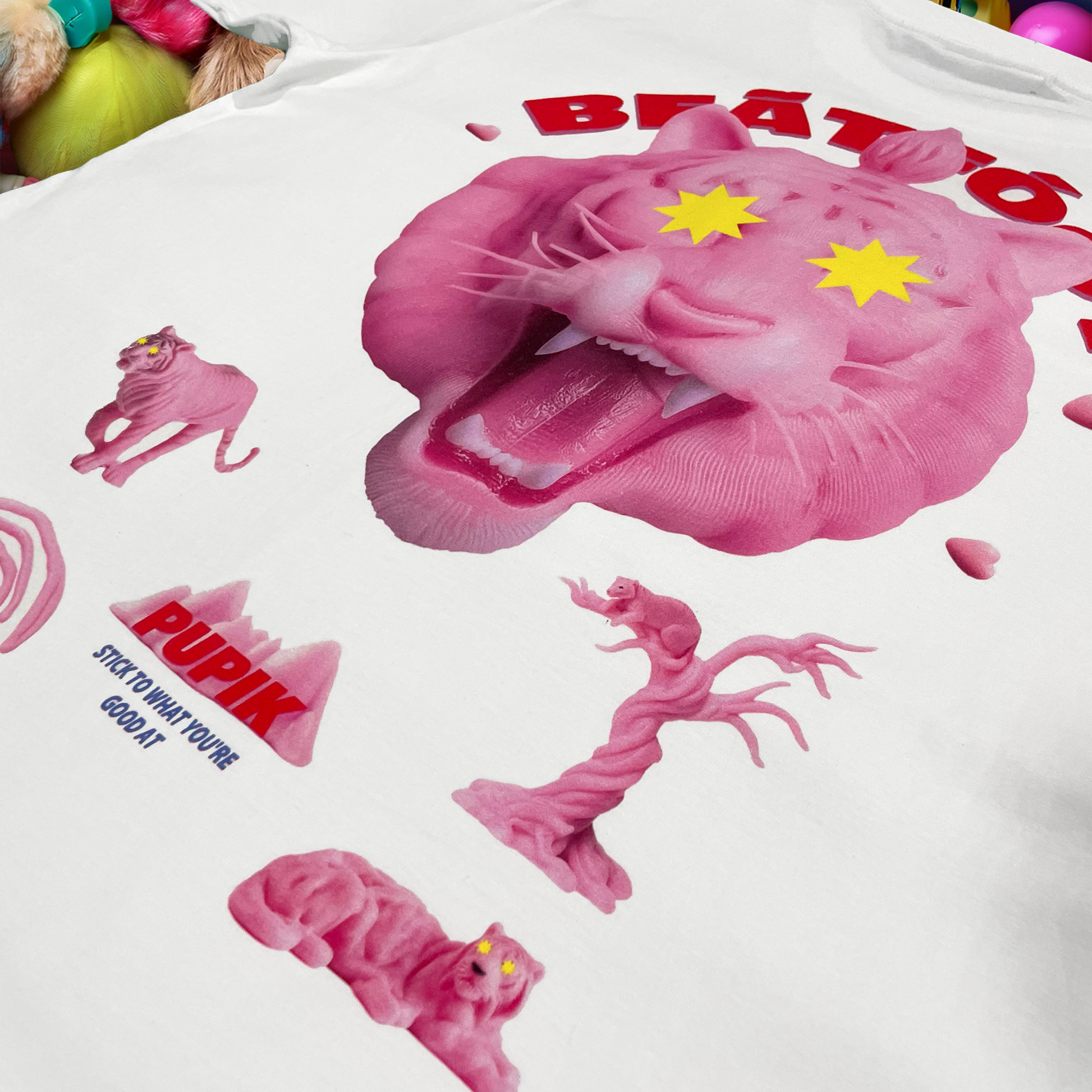Pupik x Beatfoot T-Shirt — front and back graphic in white.