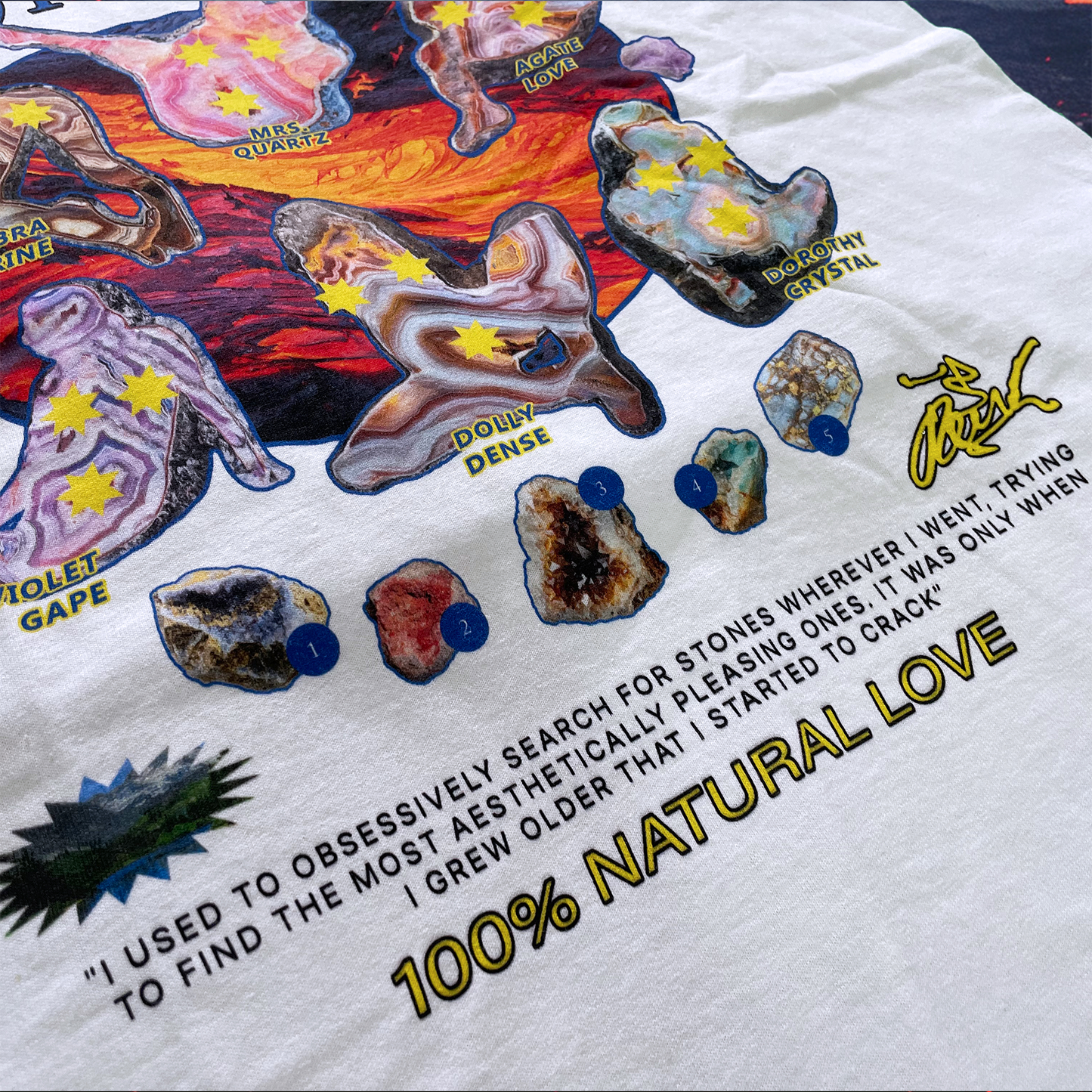 Pupik Geode Surprise T-Shirt — front graphic in black and white color options.