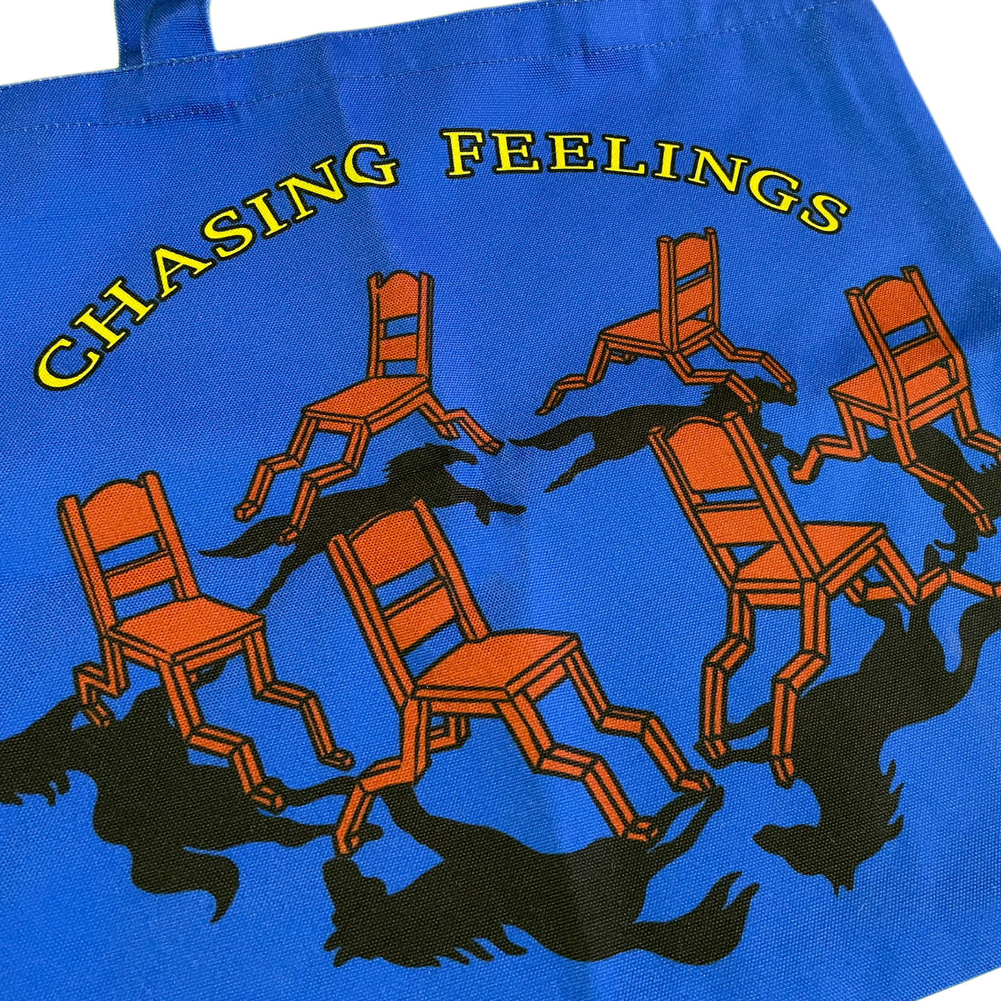 chasing feelings blue tote bag