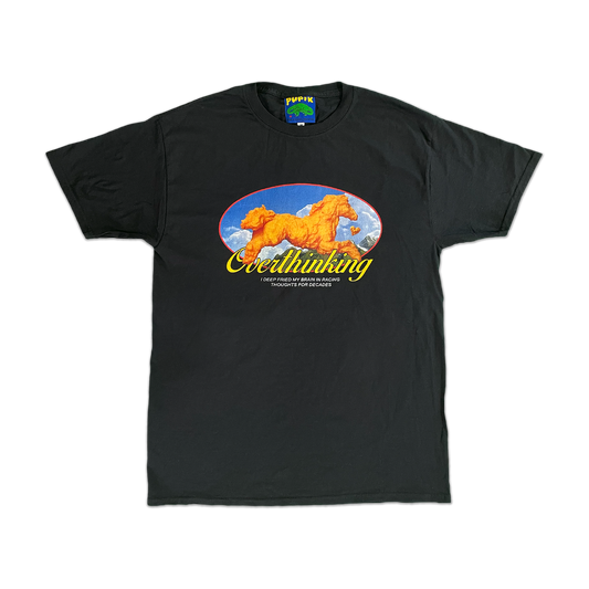Pupik Racing Thoughts T-Shirt — front graphic in black.