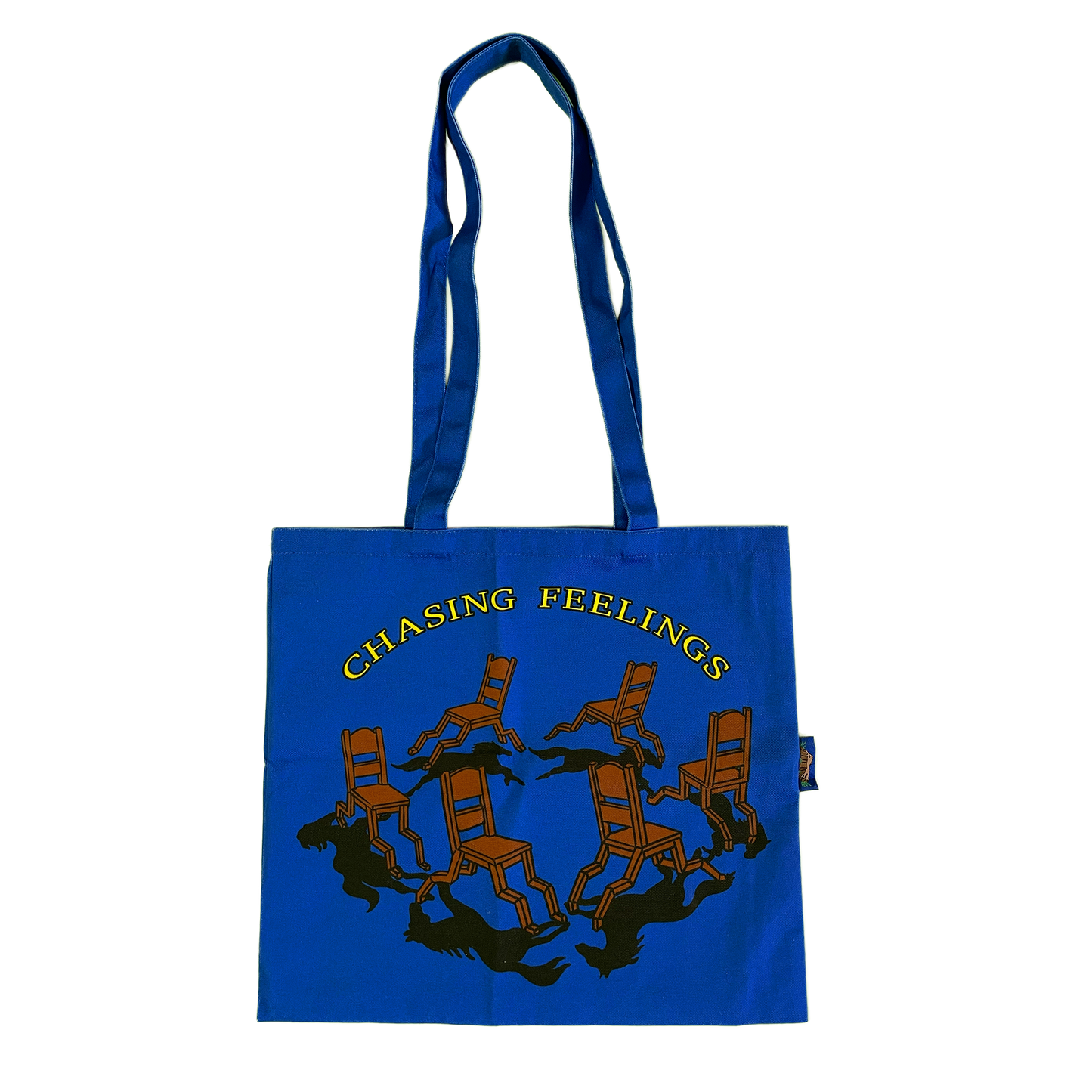 chasing feelings blue tote bag